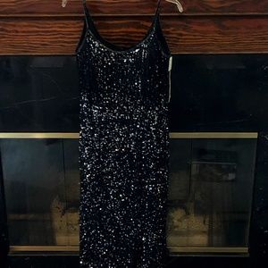 Black Sequined Evening Gown